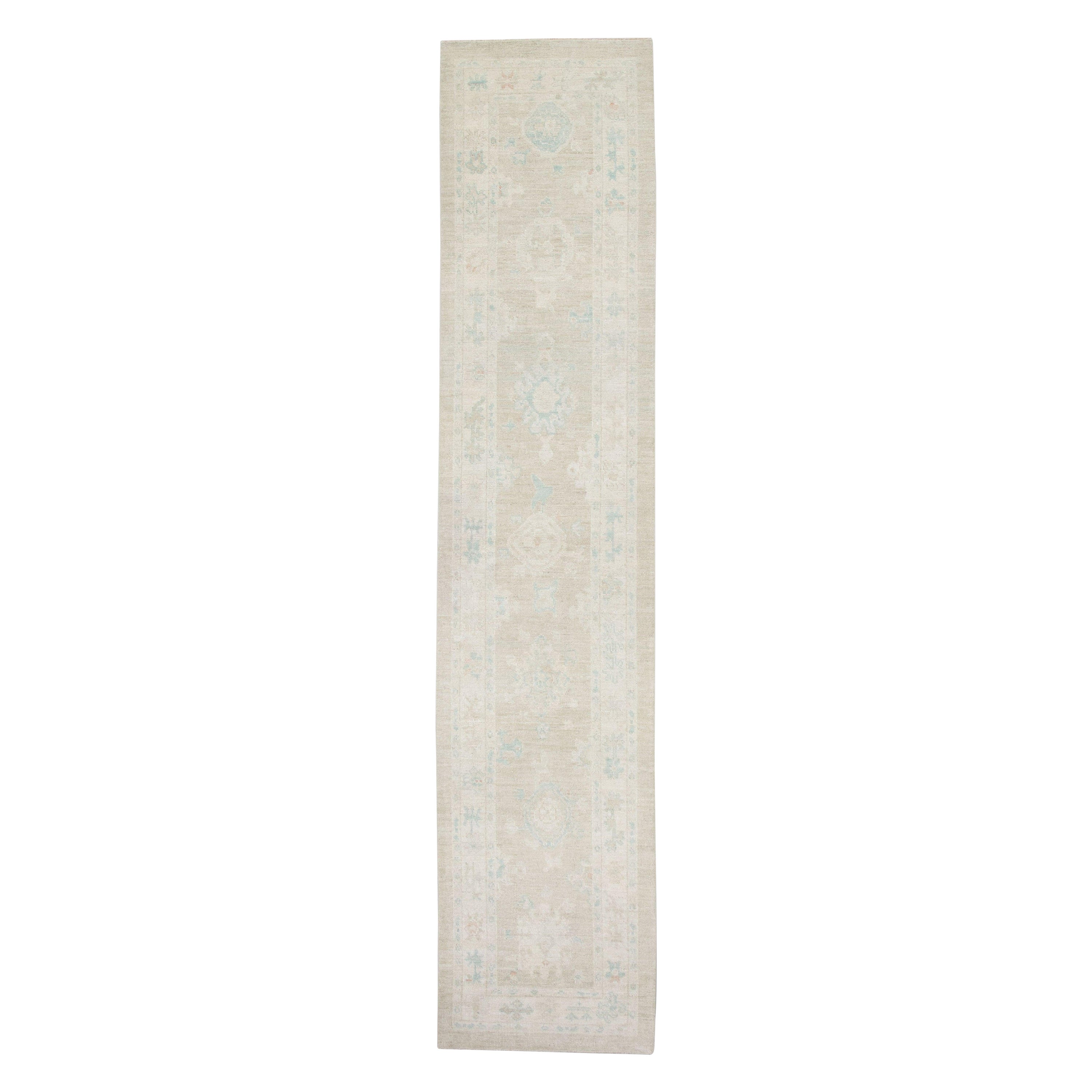 Oushak Rug Oriental Hand Knotted Turkish Oushak 2'9" x 12'9" #2810