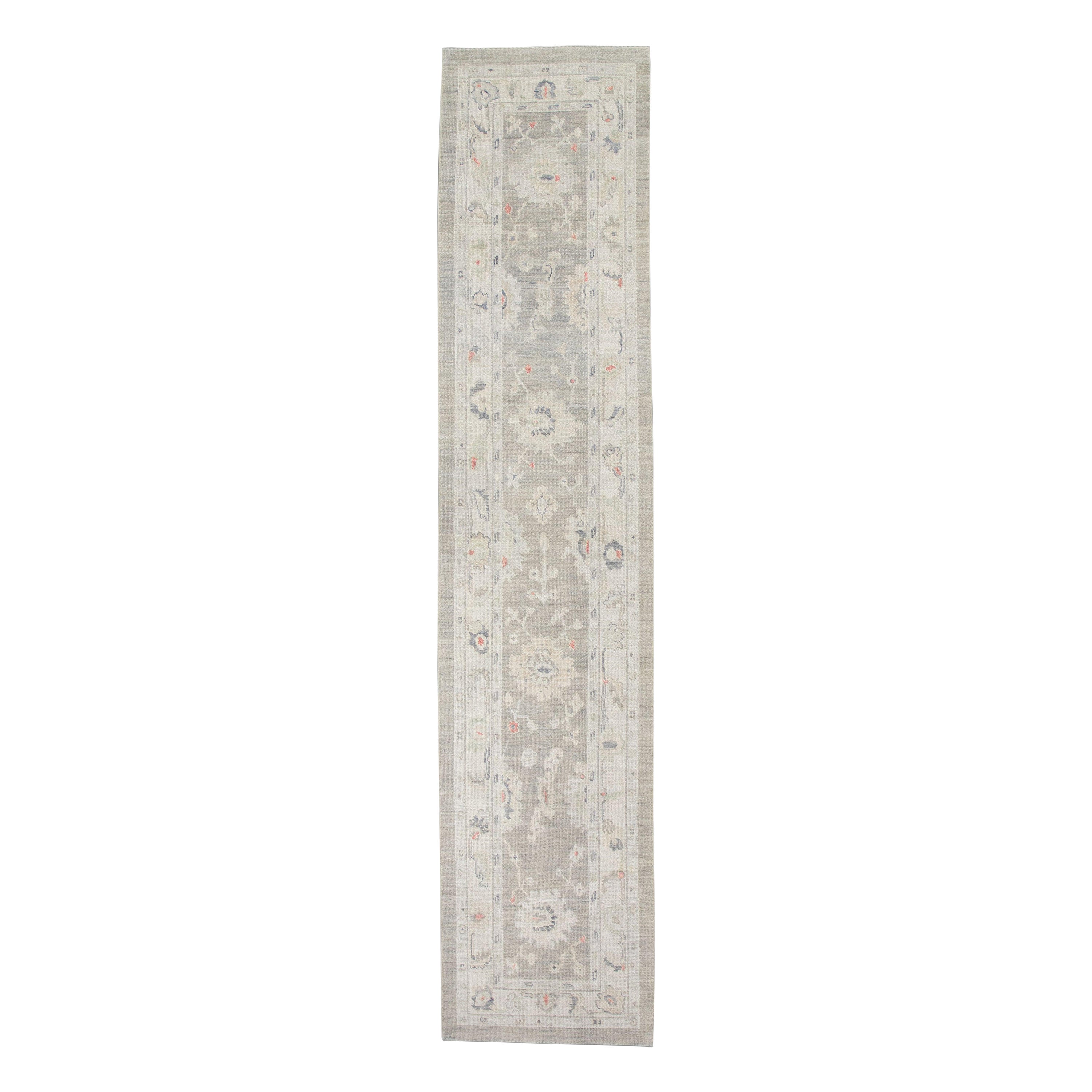Oushak Rug Oriental Hand Knotted Turkish Oushak 2'8" x 12'7" #2809