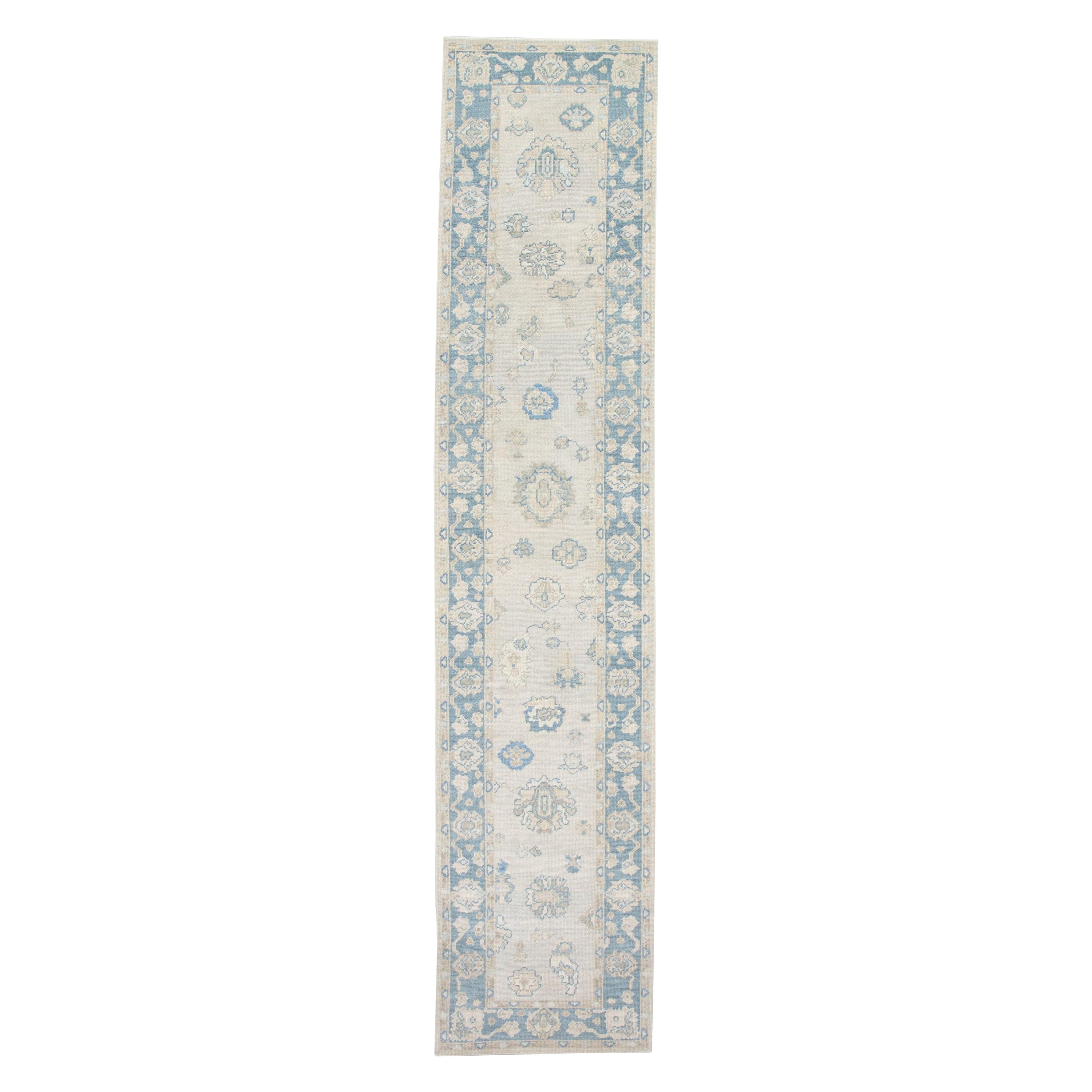 Oushak Rug Oriental Hand Knotted Turkish Oushak 3' x 14'1" #2933