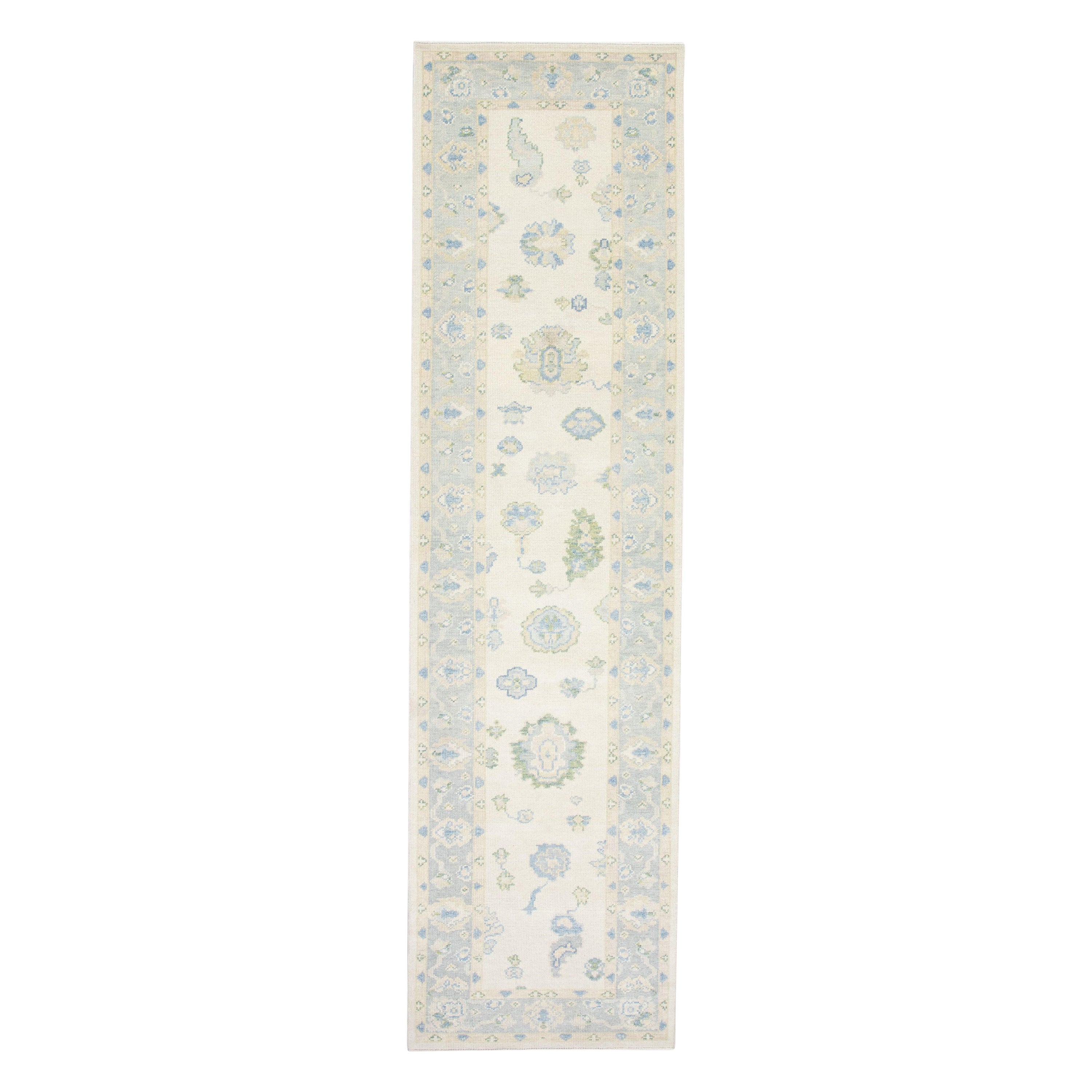 Oushak Rug Oriental Hand Knotted Turkish Oushak 2'11" x 10'10" #2983