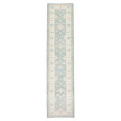 Oushak Rug Oriental Hand Knotted Turkish Oushak 3' x 12'8" #2894
