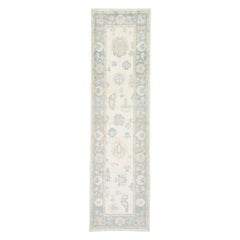 Alfombra Oushak Oriental Anudada a Mano Turca Oushak 2'10" x 10'7" #2887