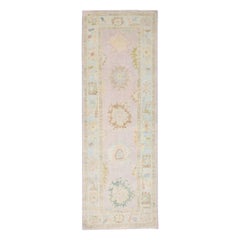 Alfombra Oushak Oriental Anudada a Mano Turca Oushak 2'11" x 8'3" #2550