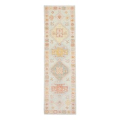 Oushak Rug Oriental Hand Knotted Turkish Oushak 3' x 10'5" #2644