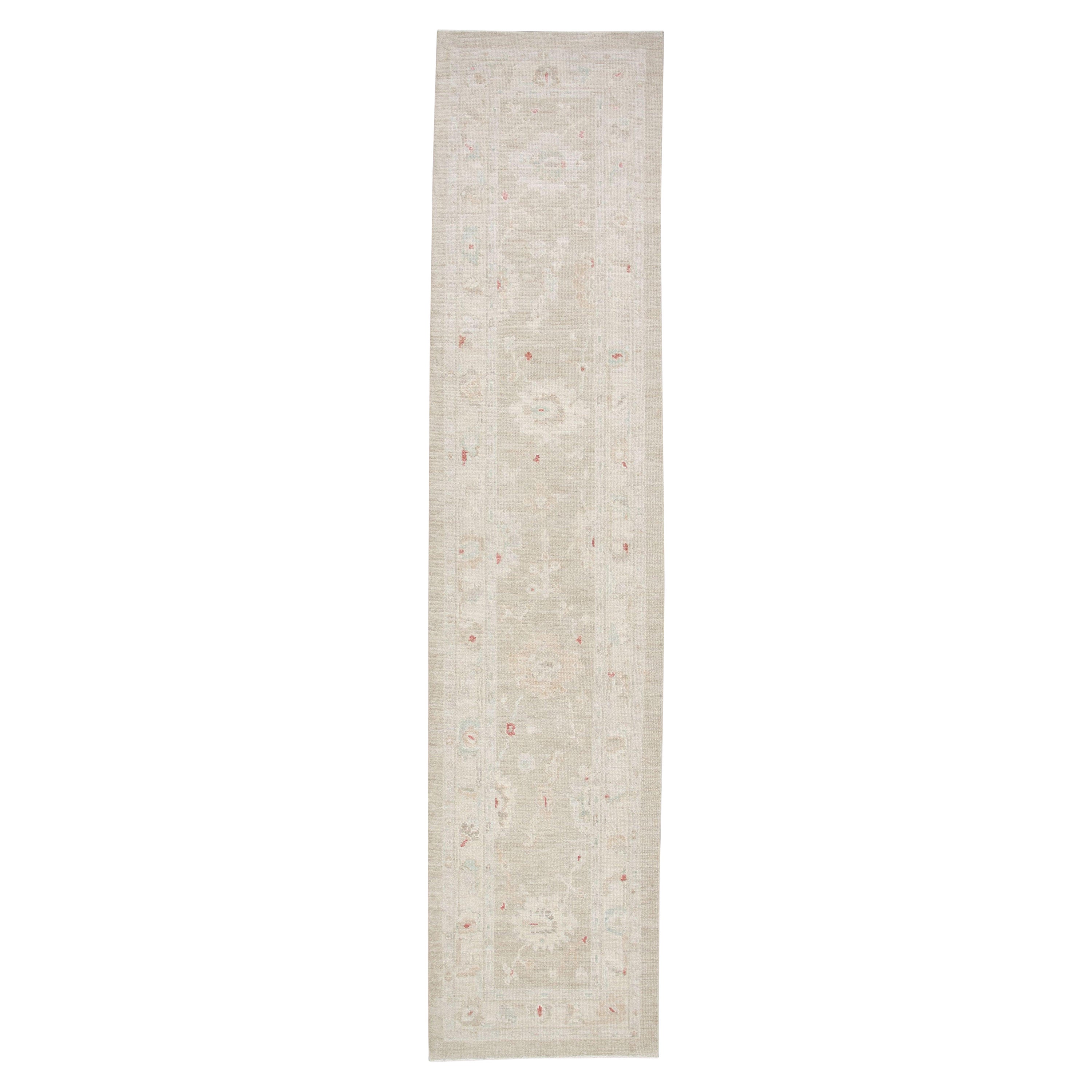 Oushak Rug Oriental Hand Knotted Turkish Oushak 2'8" x 11'10" #2817