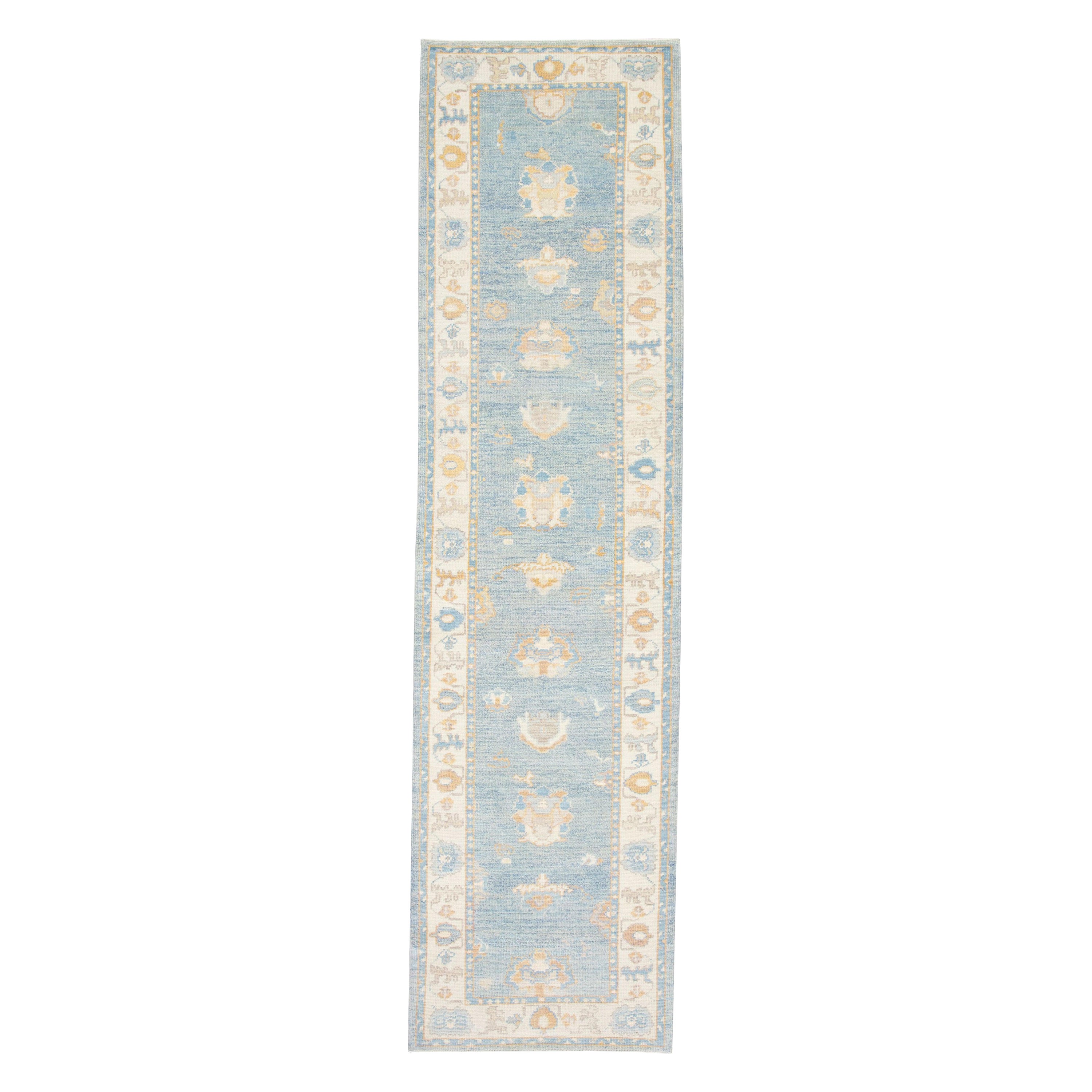 Oushak Rug Oriental Hand Knotted Turkish Oushak 2'11" x 11'3" #2924