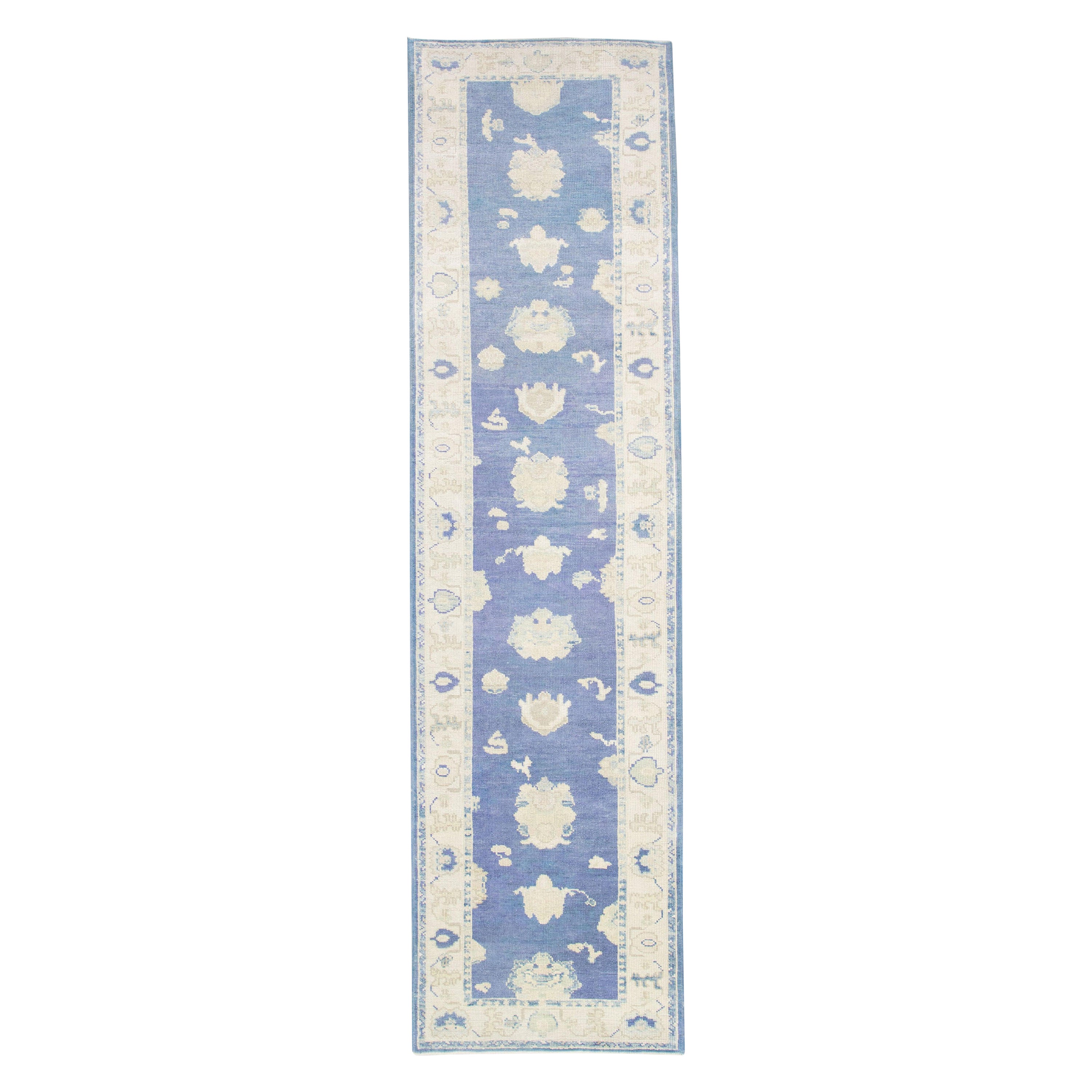 Oushak Rug Oriental Hand Knotted Turkish Oushak 3'2" x 12'1" #2922