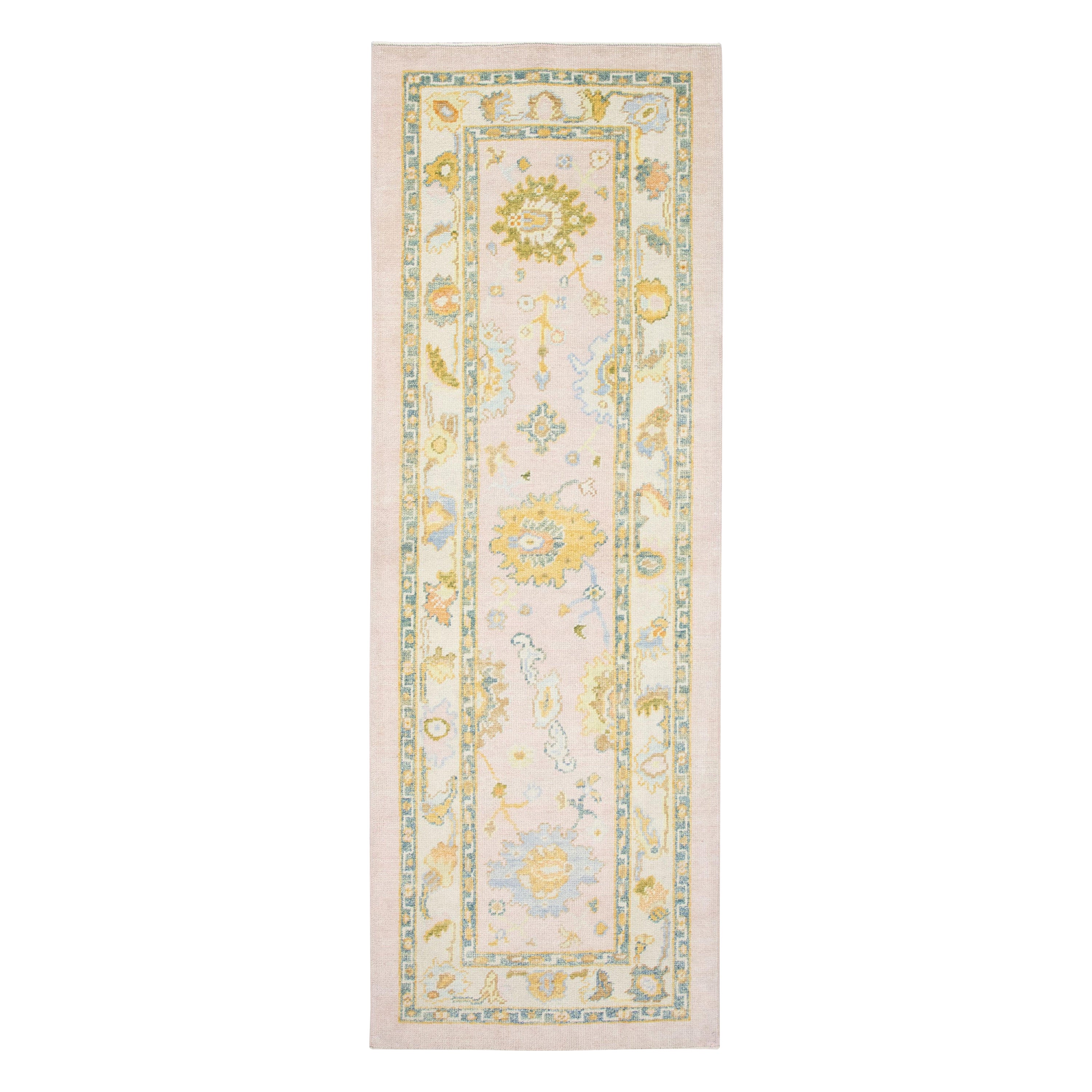 Oushak Rug Oriental Hand Knotted Turkish Oushak 2'10" x 8'2" #2744