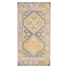 Alfombra Oushak Oriental Anudada a Mano Turca Oushak 3'1" x 5'11" #2776