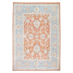 Alfombra Oushak Oriental Anudada a Mano Turca Oushak 8'9" x 13' #3168