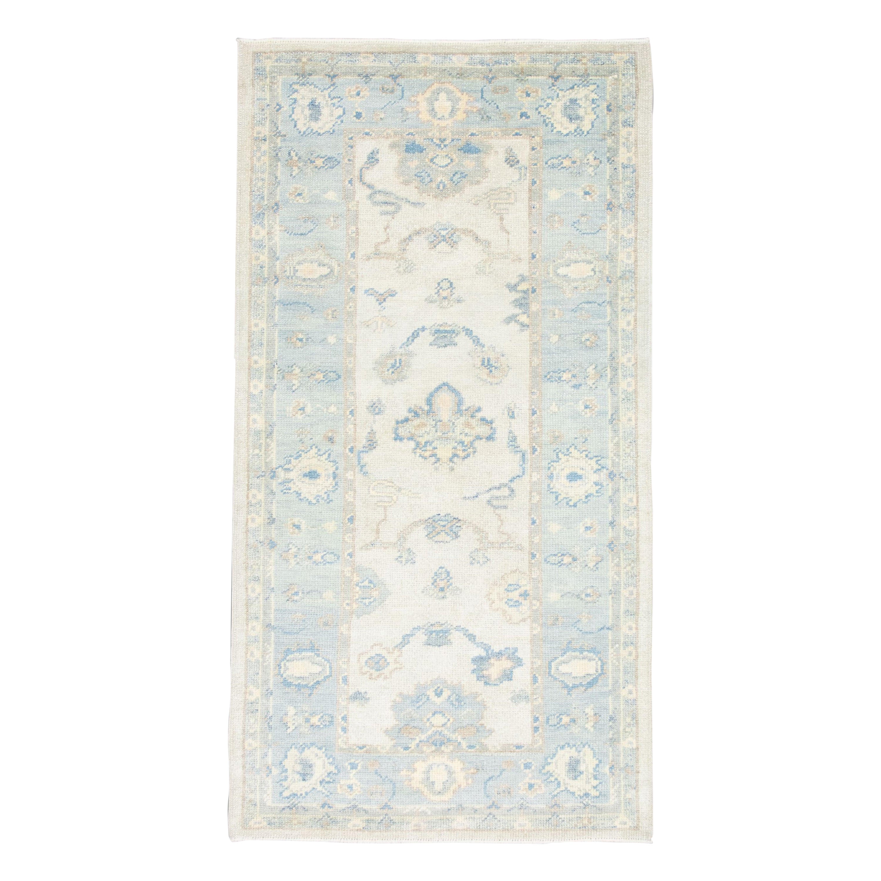 Oushak Rug Oriental Hand Knotted Turkish Oushak 3' x 5'9" #2992 For Sale
