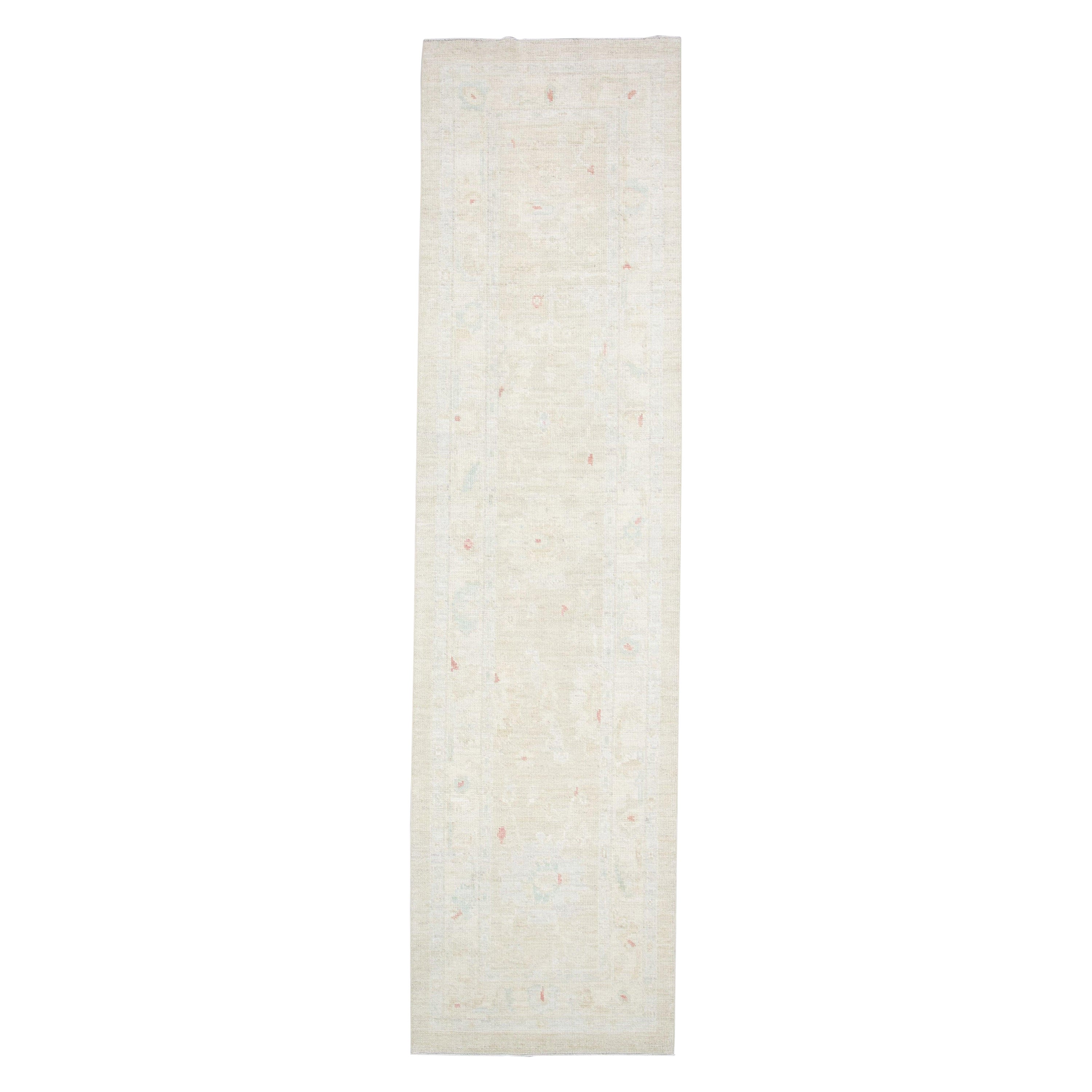 Oushak-Teppich Orientalischer handgeknüpfter türkischer Oushak 2'7" x 10' #2816