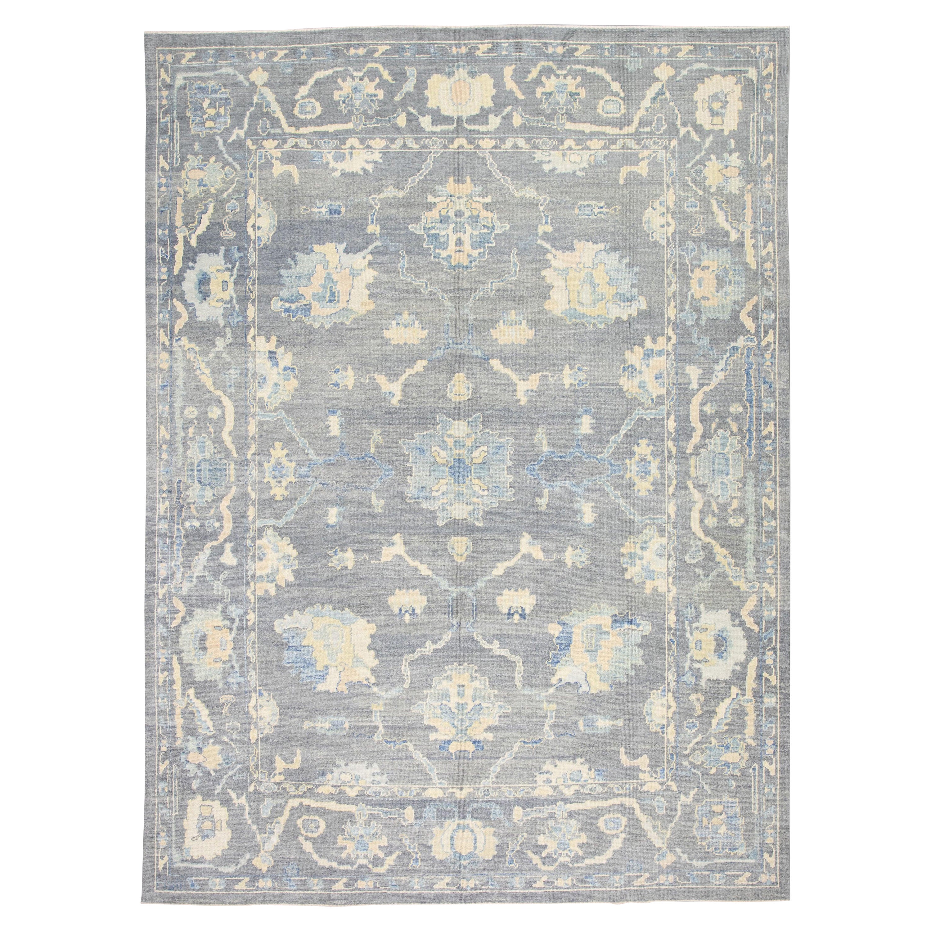 Oushak Rug Oriental Hand Knotted Turkish Oushak 8'8" x 11'8" #3177