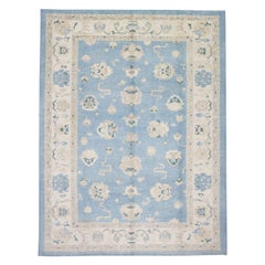 Alfombra Oushak Oriental Anudada a Mano Turca Oushak 9'1" x 12'3" #2994
