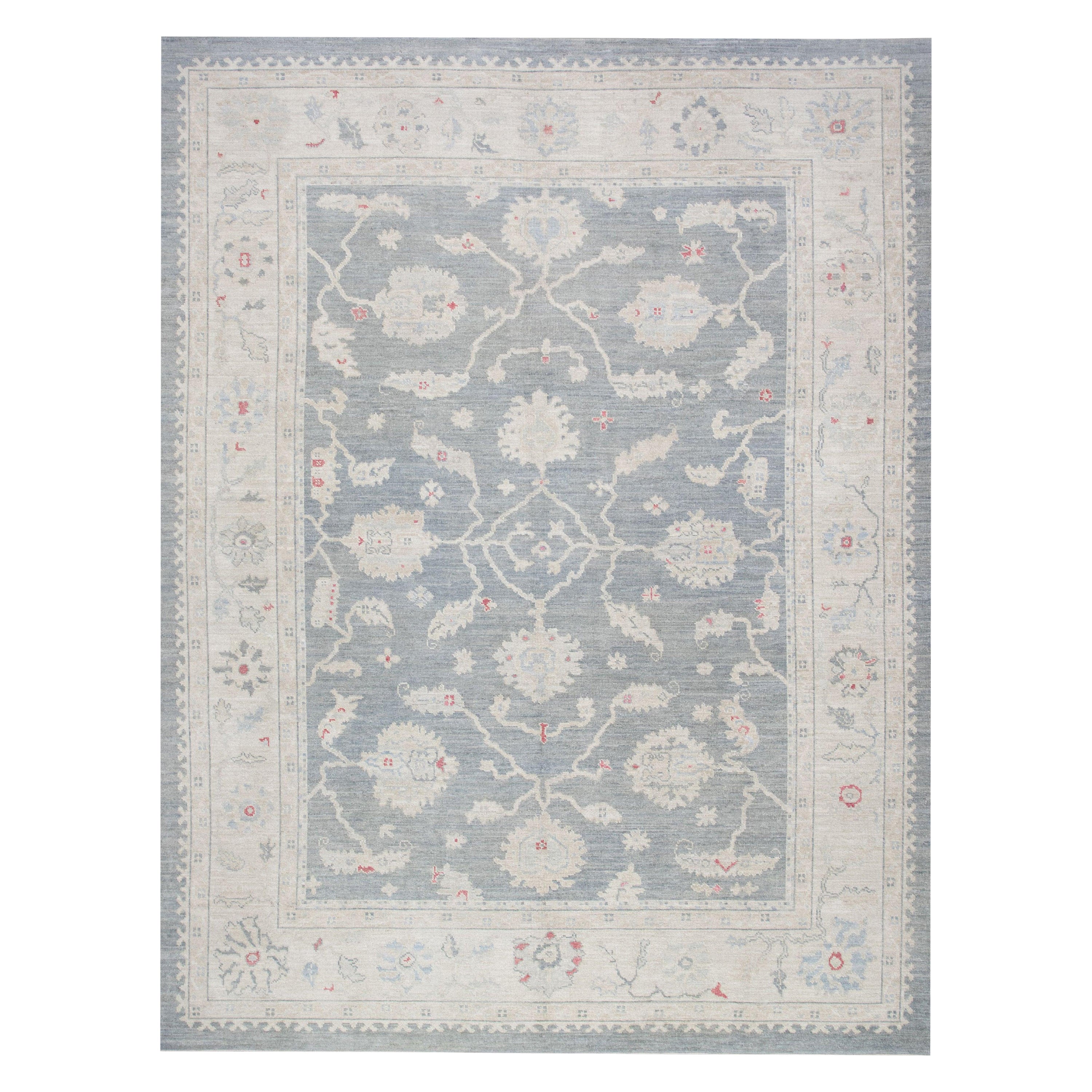 Alfombra Oushak Oriental Anudada a Mano Turca Oushak 9'3" x 12'10" #2520