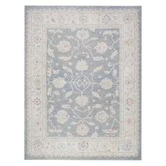 Alfombra Oushak Oriental Anudada a Mano Turca Oushak 9'3" x 12'10" #2520