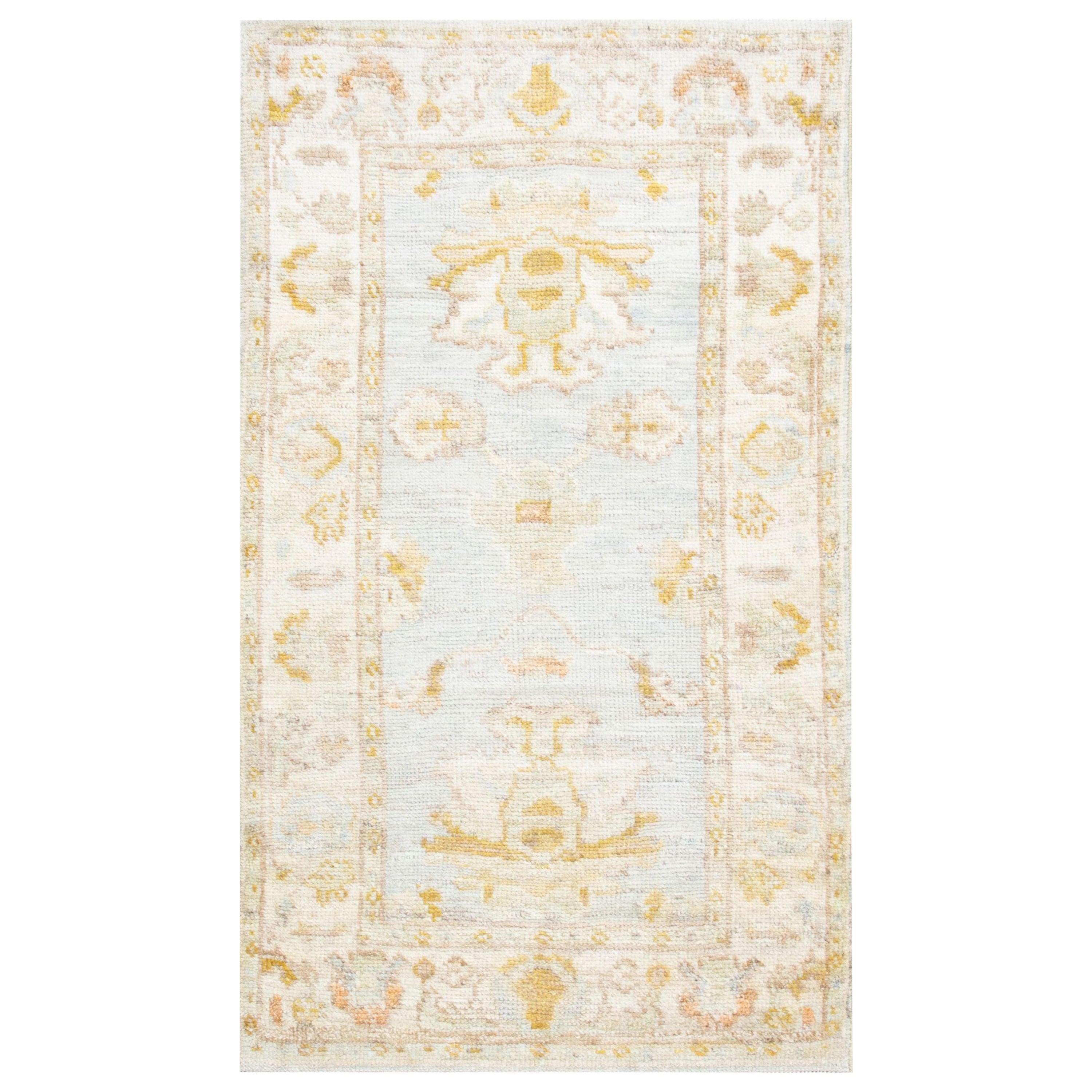 Oushak-Teppich Orientalischer handgeknüpfter türkischer Oushak 2'10" x 4'7" #3024