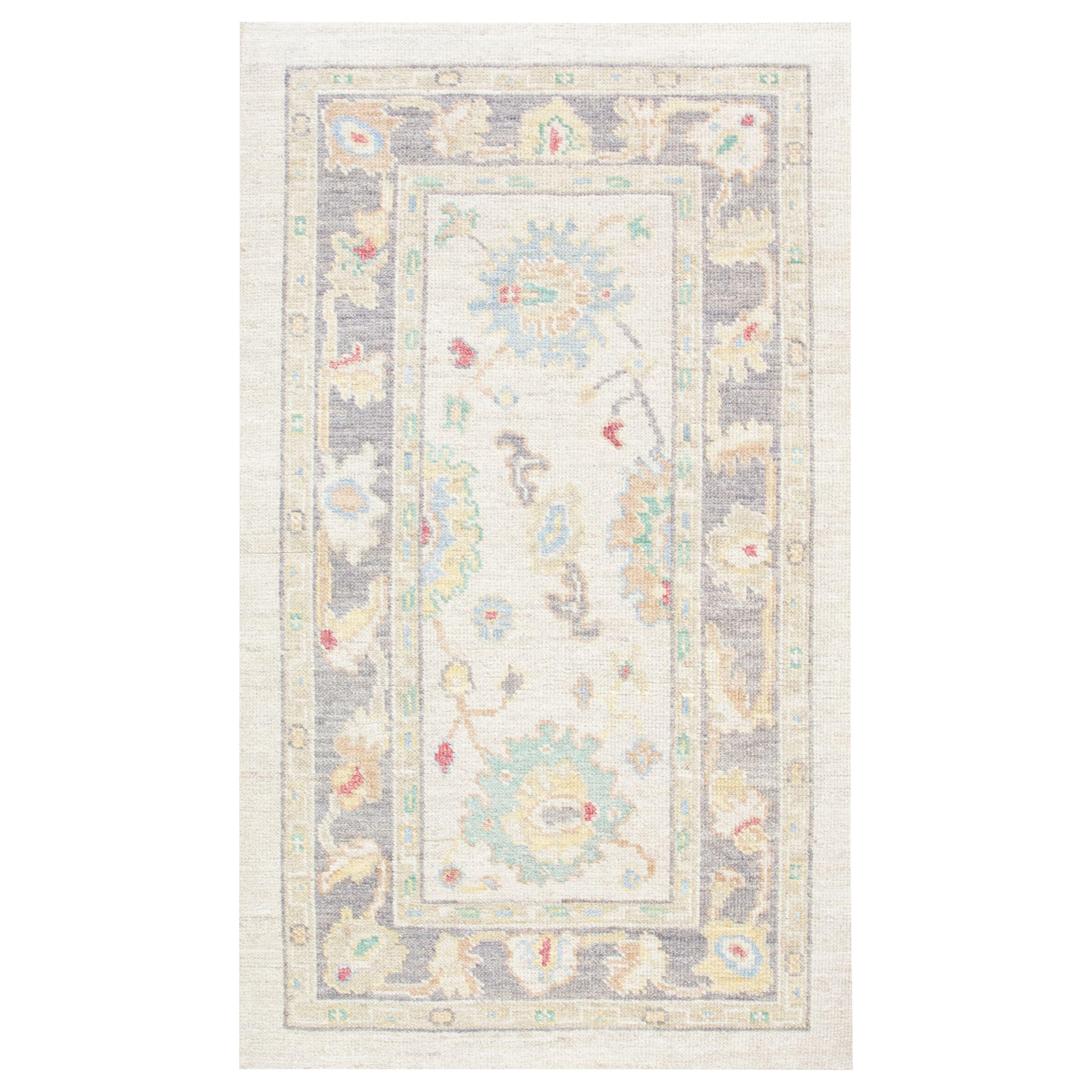 Oushak Rug Oriental Hand Knotted Turkish Oushak 2'11" x 4'11" #2596