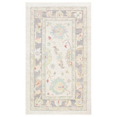 Oushak Rug Oriental Hand Knotted Turkish Oushak 2'11" x 4'11" #2596