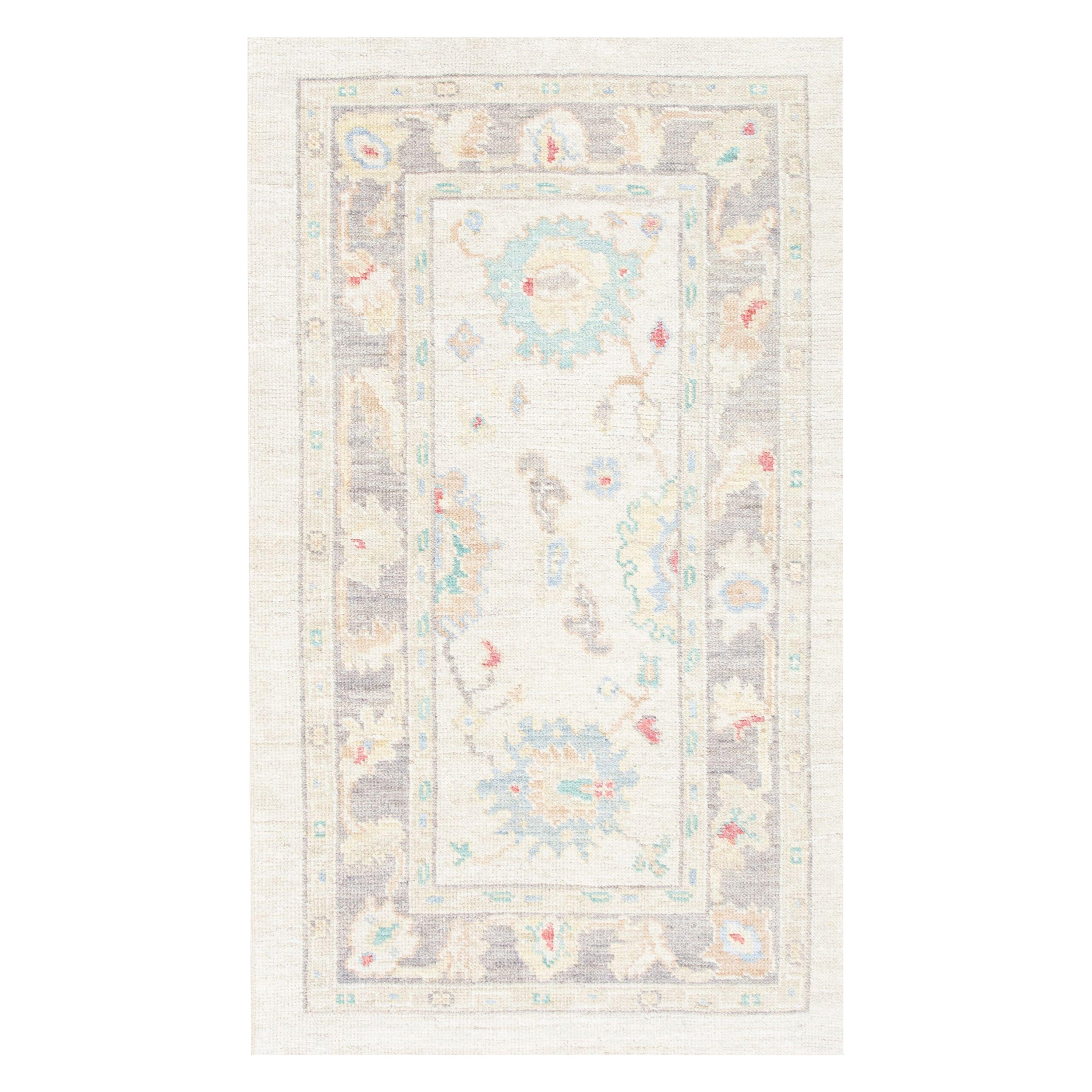 Oushak Rug Oriental Hand Knotted Turkish Oushak 2'11" x 4'11" #2594