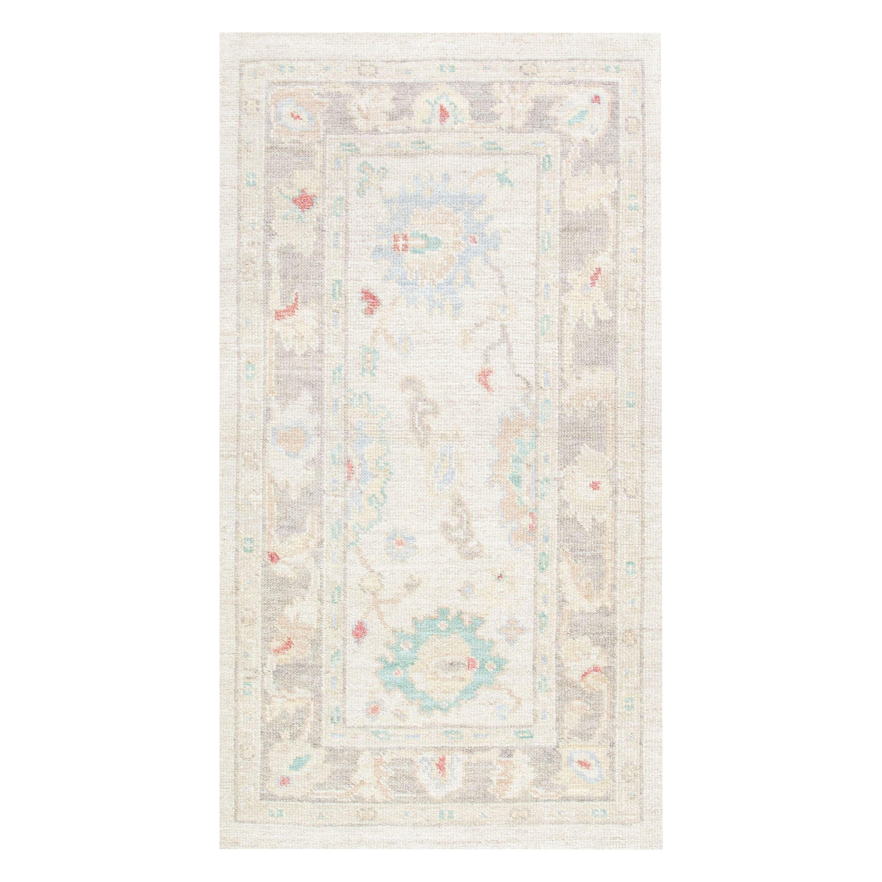 Oushak Rug Oriental Hand Knotted Turkish Oushak 2'9" x 5' #2595