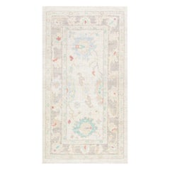 Oushak Rug Oriental Hand Knotted Turkish Oushak 2'9" x 5' #2595
