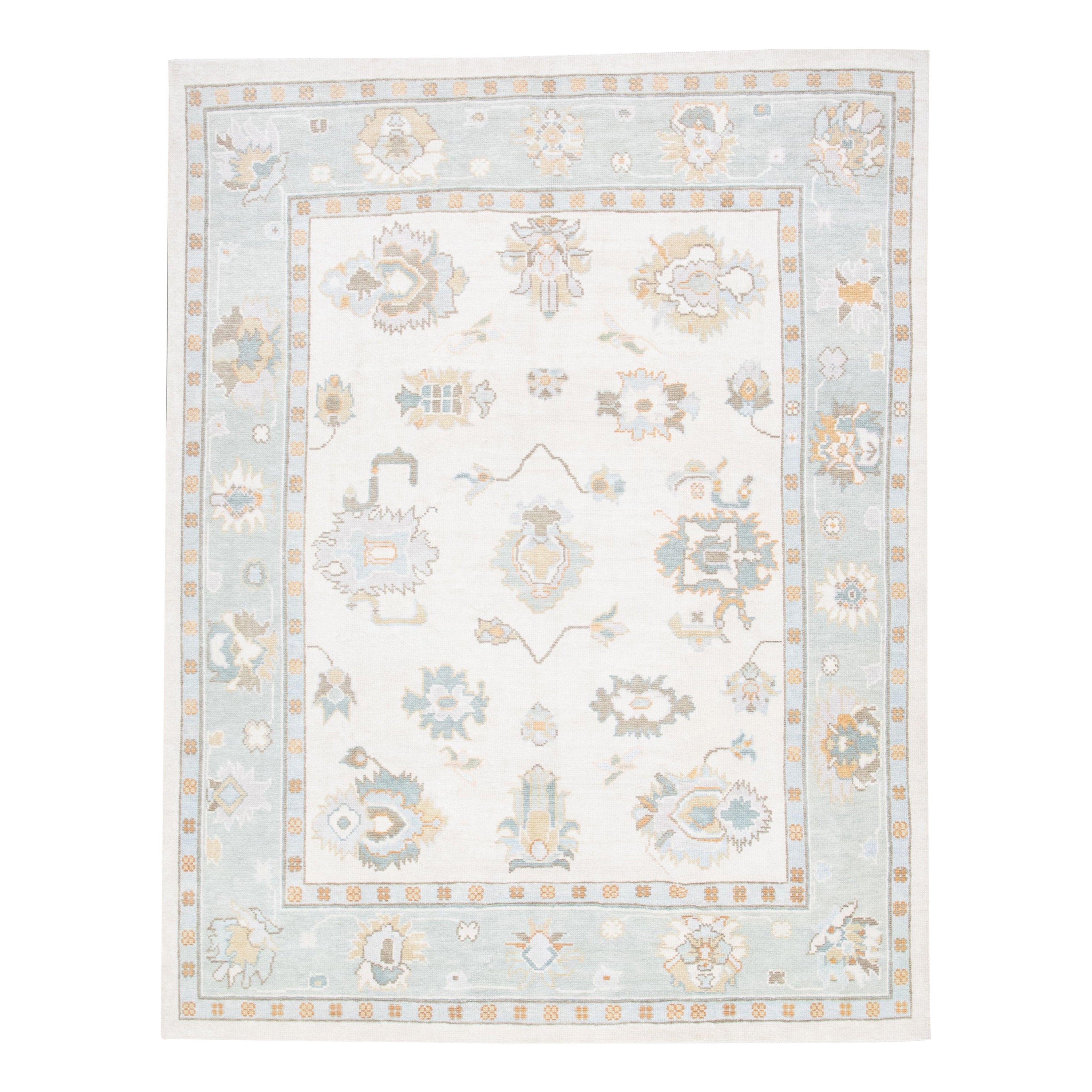 Oushak Rug Oriental Hand Knotted Turkish Oushak 7'3" x 9'5" #3079