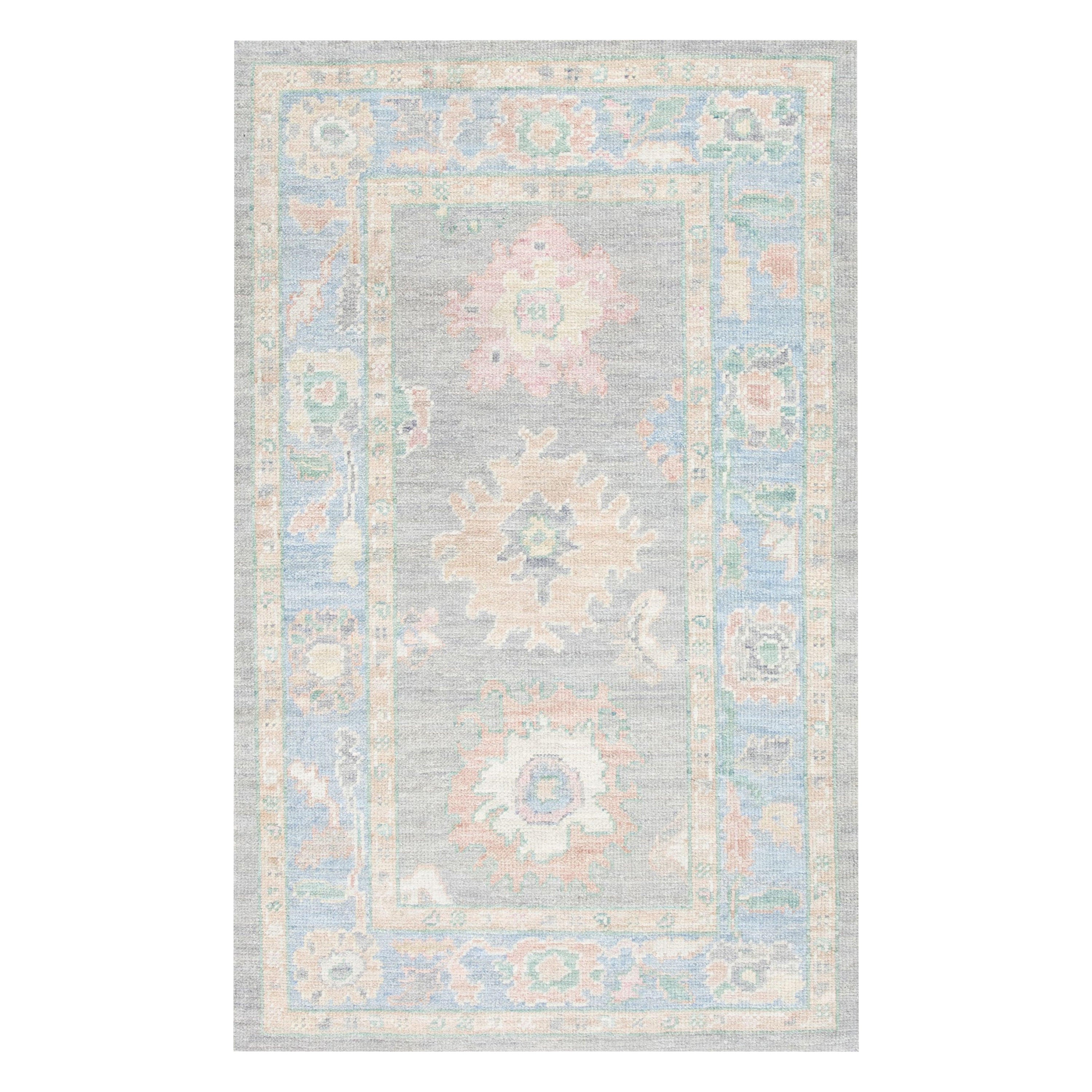 Oushak-Teppich Orientalischer handgeknüpfter türkischer Oushak 3'2" x 5'1" #2642