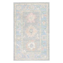 Alfombra Oushak Oriental Anudada a Mano Turca Oushak 3'2" x 5'1" #2642