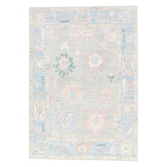 Oushak Rug Oriental Hand Knotted Turkish Oushak 5' x 6'11" #2676