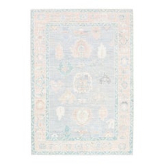 Alfombra Oushak Oriental Anudada a Mano Turca Oushak 5' x 7'1" #2669