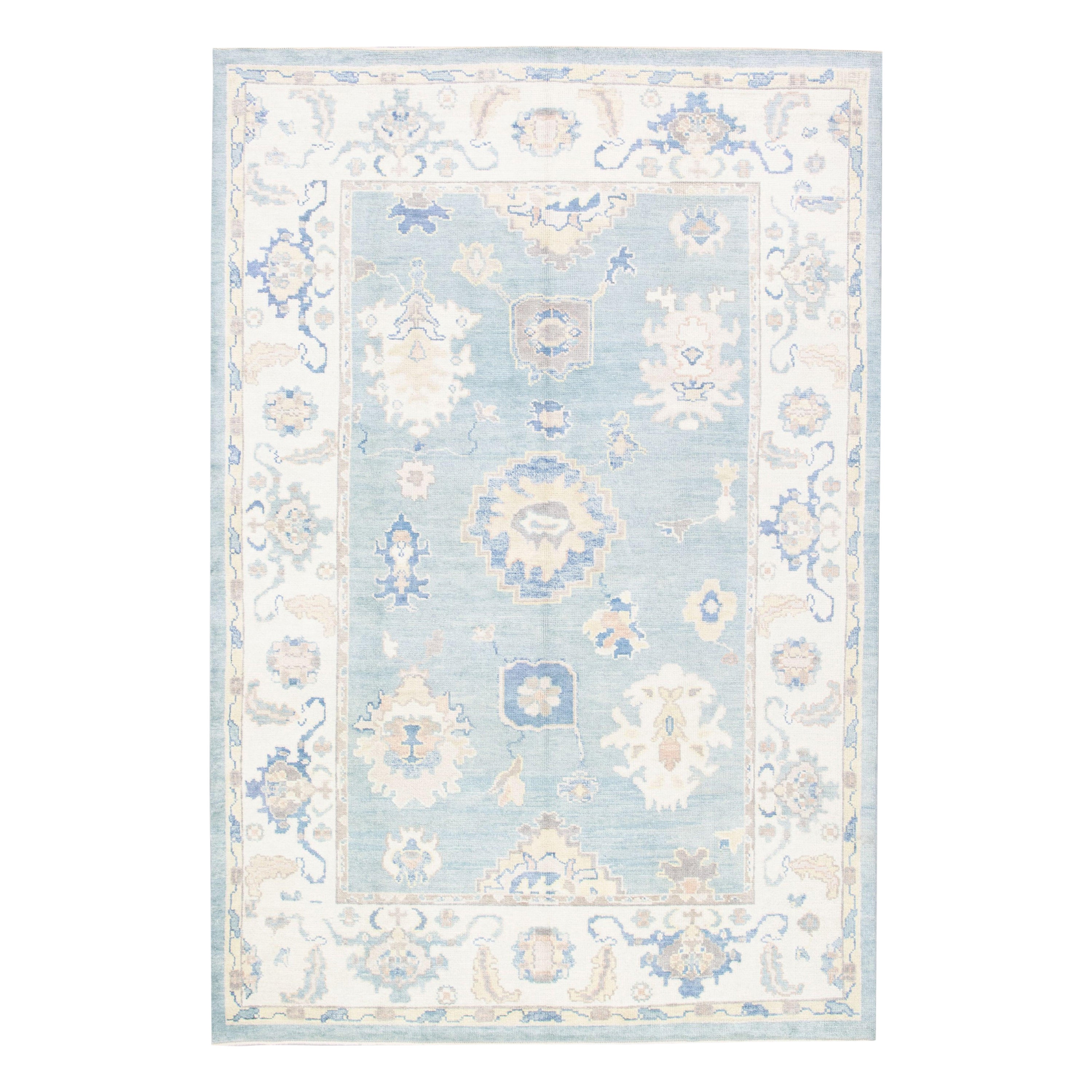 Oushak Rug Oriental Hand Knotted Turkish Oushak 6'9" x 10'6" #3090