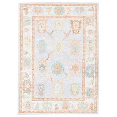 Oushak Rug Oriental Hand Knotted Turkish Oushak 5'2" x 7' #2622