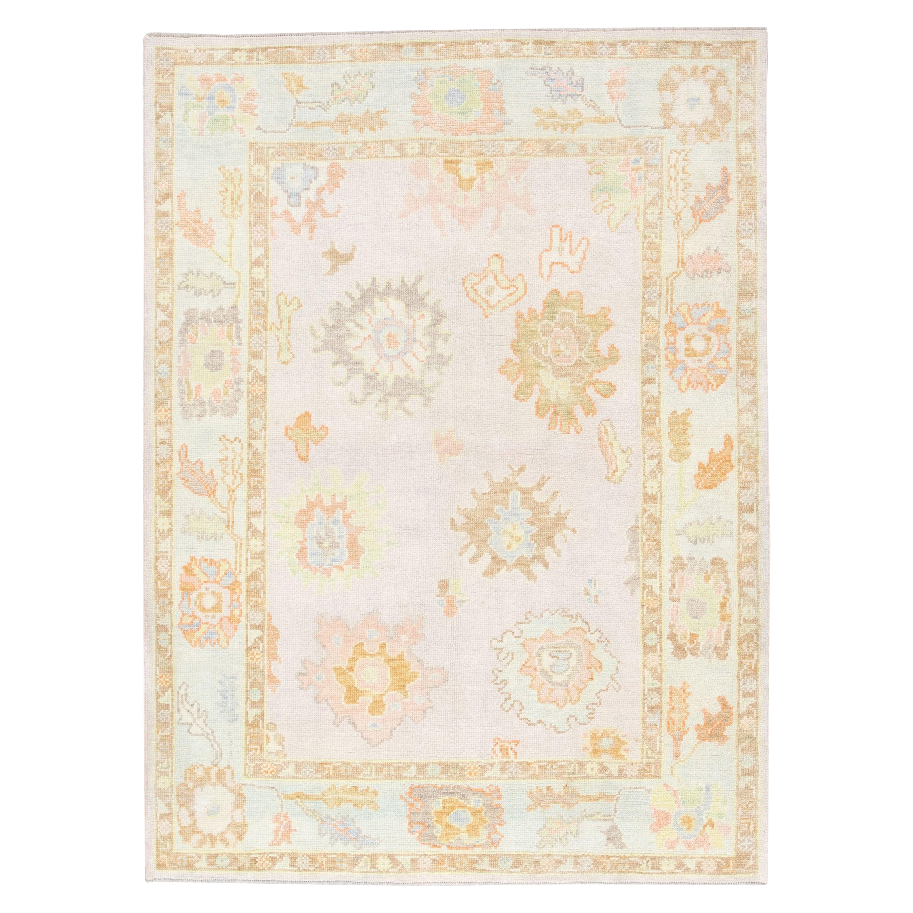 Oushak-Teppich Orientalischer handgeknüpfter türkischer Oushak 4'11" x 6'7" #2791
