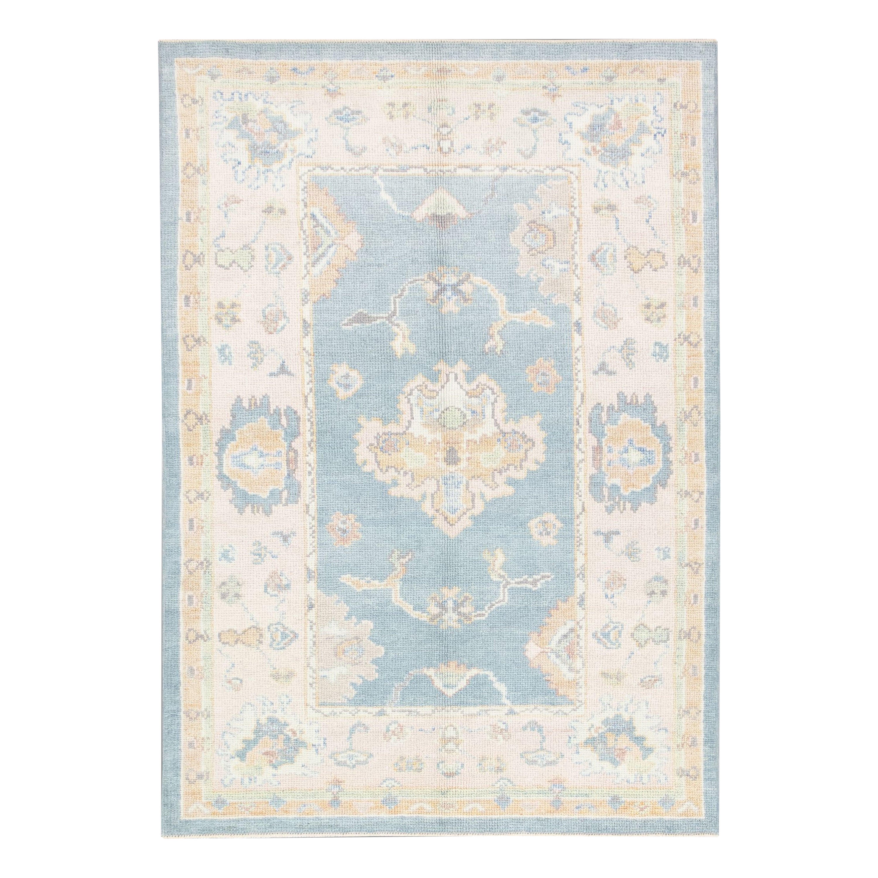 Oushak Rug Oriental Hand Knotted Turkish Oushak 3'10" x 5'6" #3072