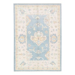 Oushak Rug Oriental Hand Knotted Turkish Oushak 3'10" x 5'6" #3072
