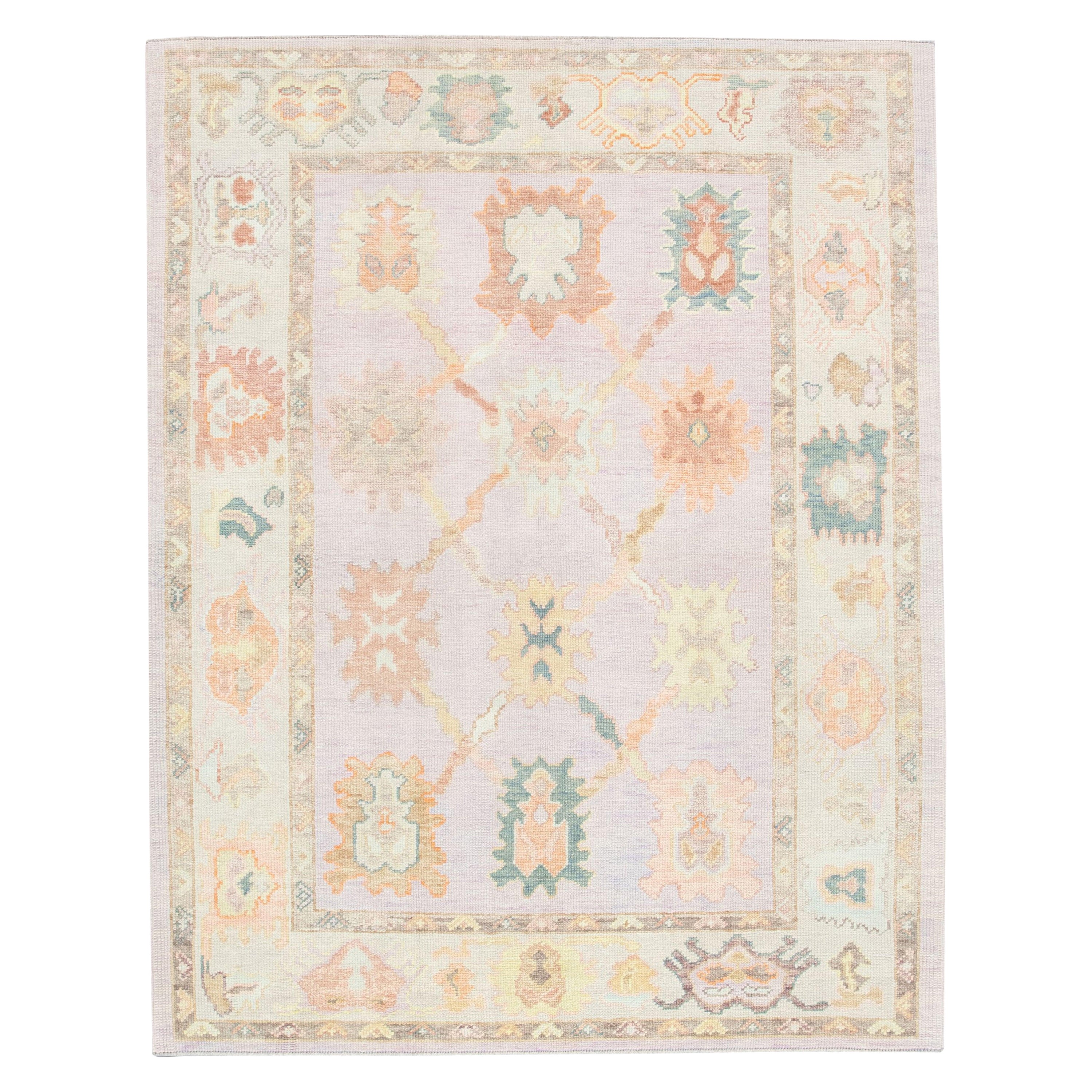 Oushak Rug Oriental Hand Knotted Turkish Oushak 5'2" x 6'7" #2685