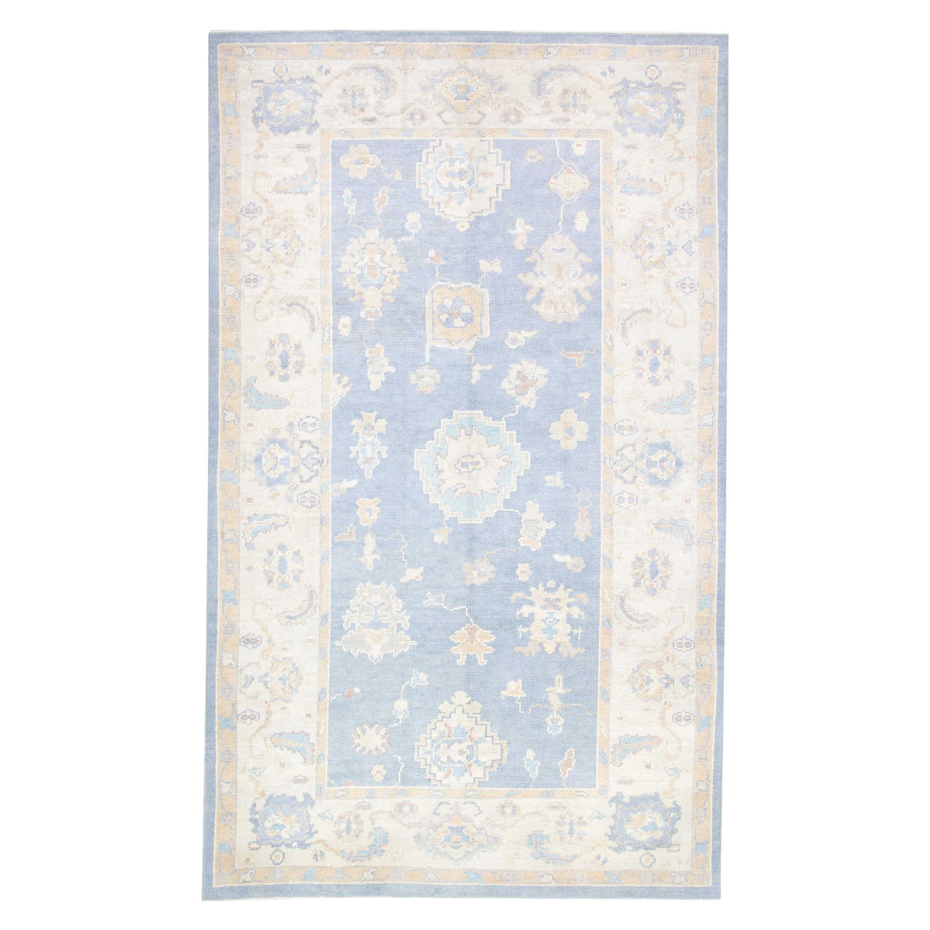 Oushak Rug Oriental Hand Knotted Turkish Oushak 6' x 9'10" #3015