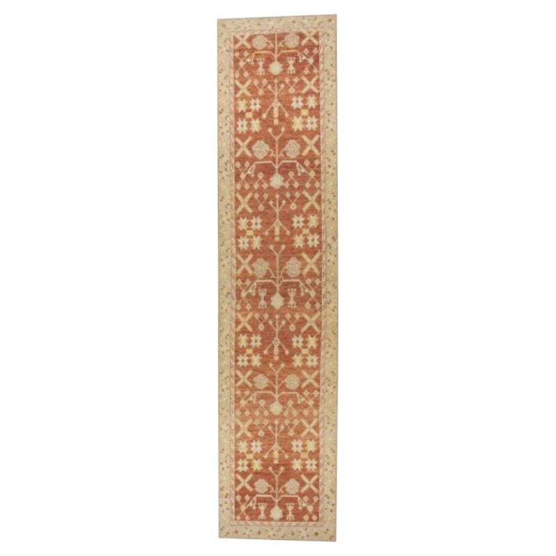 Oushak Rug Oriental Hand Knotted Turkish Oushak 3'1" x 13'8" #584