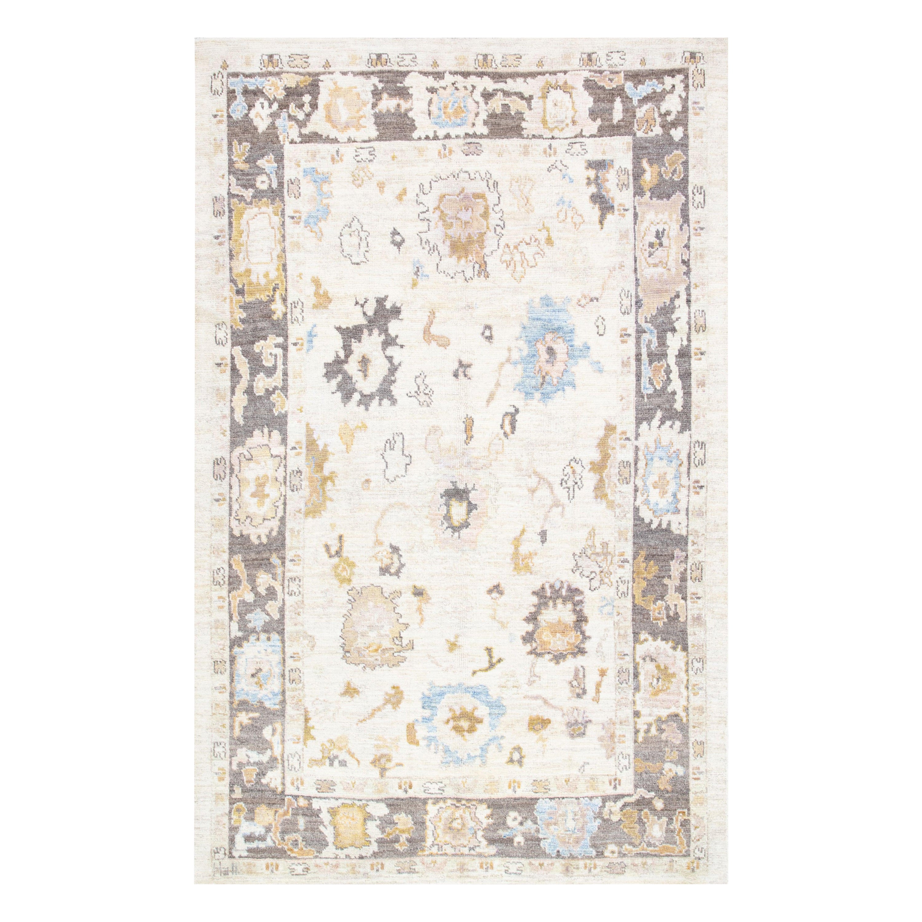 Oushak Rug Oriental Hand Knotted Turkish Oushak 5'9" x 9'1" #3064