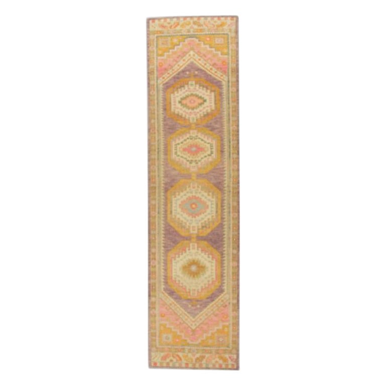 Oushak Rug Oriental Hand Knotted Turkish Oushak 3' x 11'8" #760
