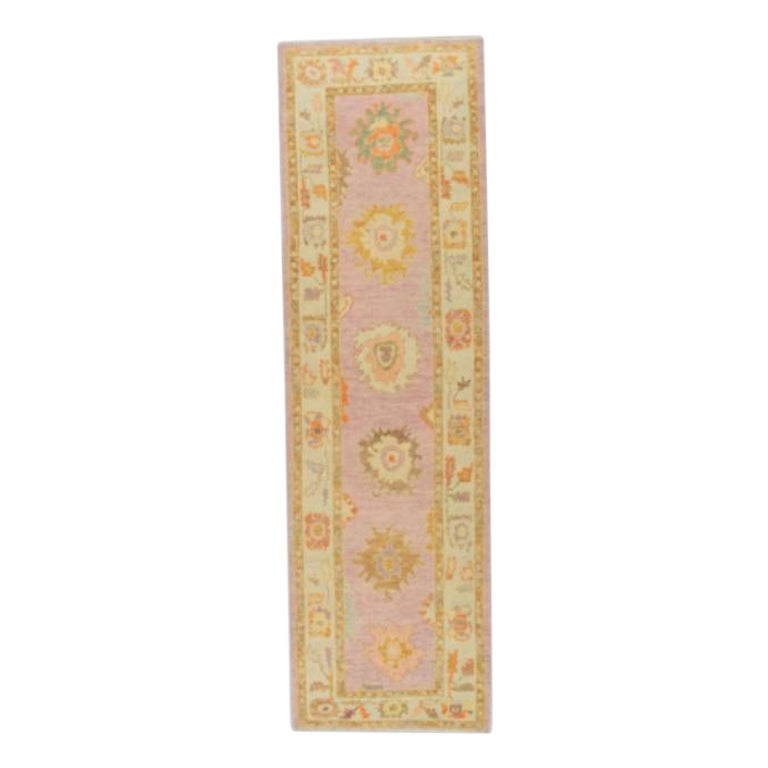 Oushak Rug Oriental Hand Knotted Turkish Oushak 3' x 10'3" #759