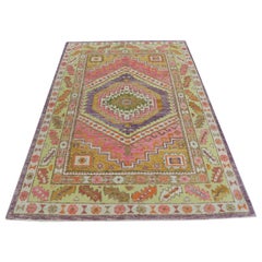 Oushak Rug Oriental Hand Knotted Turkish Oushak 5' x 7' #45