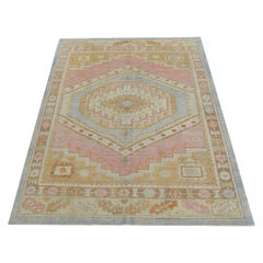 Oushak Rug Oriental Hand Knotted Turkish Oushak 5' x 7' #551