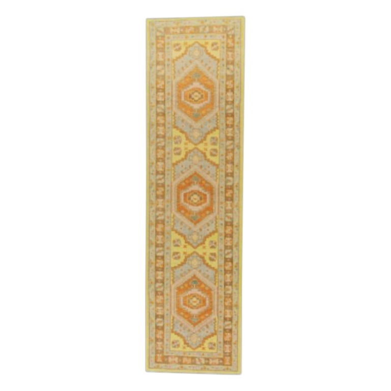 Oushak Rug Oriental Hand Knotted Turkish Oushak 2'10" x 10'6" #749