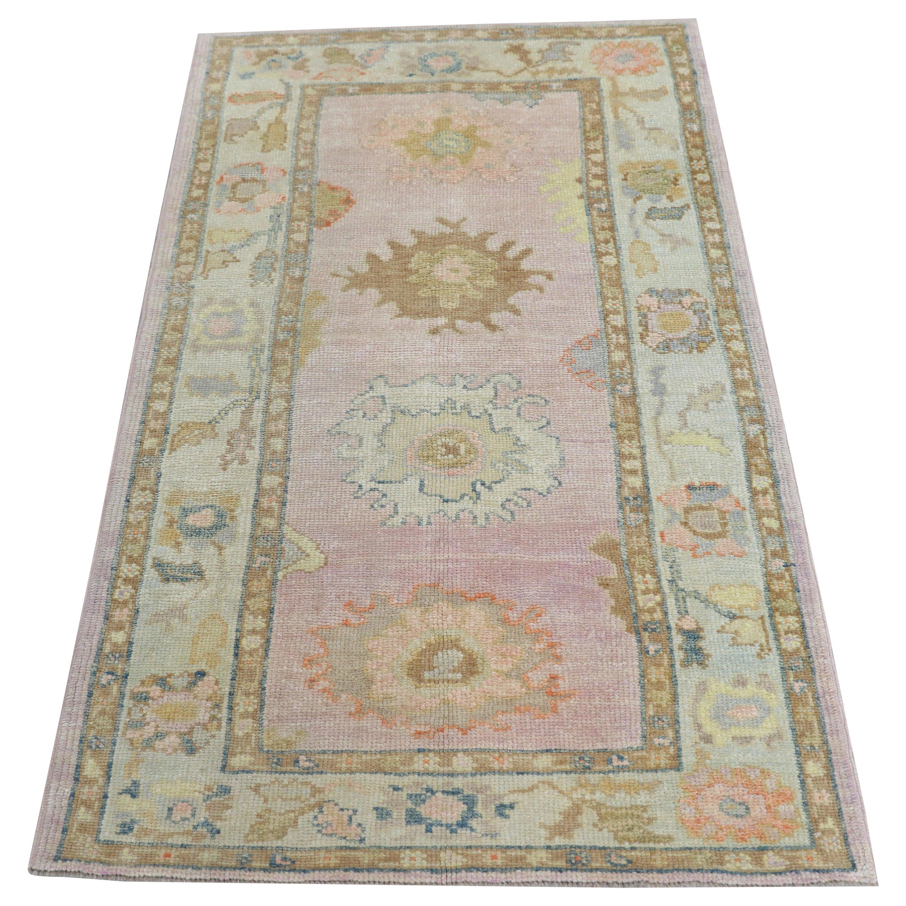 Oushak Rug Oriental Hand Knotted Turkish Oushak 3' x 5'1" #22