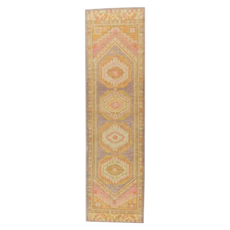 Oushak Rug Oriental Hand Knotted Turkish Oushak 3' x 10'10" #747