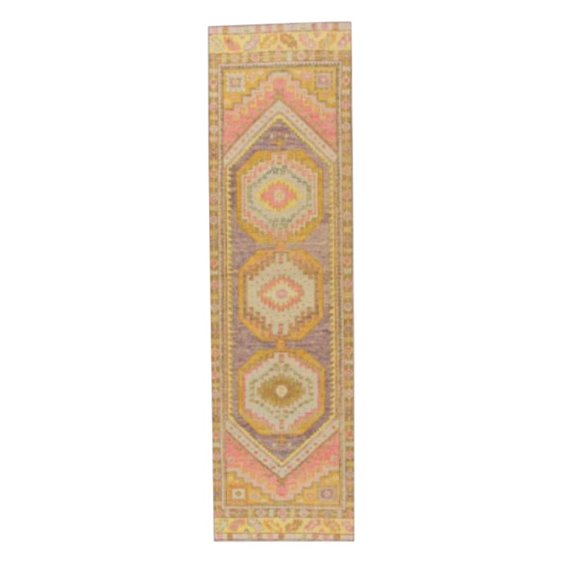 Oushak Rug Oriental Hand Knotted Turkish Oushak 2'9" x 10'1" #748