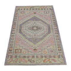 Alfombra Oushak Oriental Anudada a Mano Turca Oushak 3'2" x 5'2" #78
