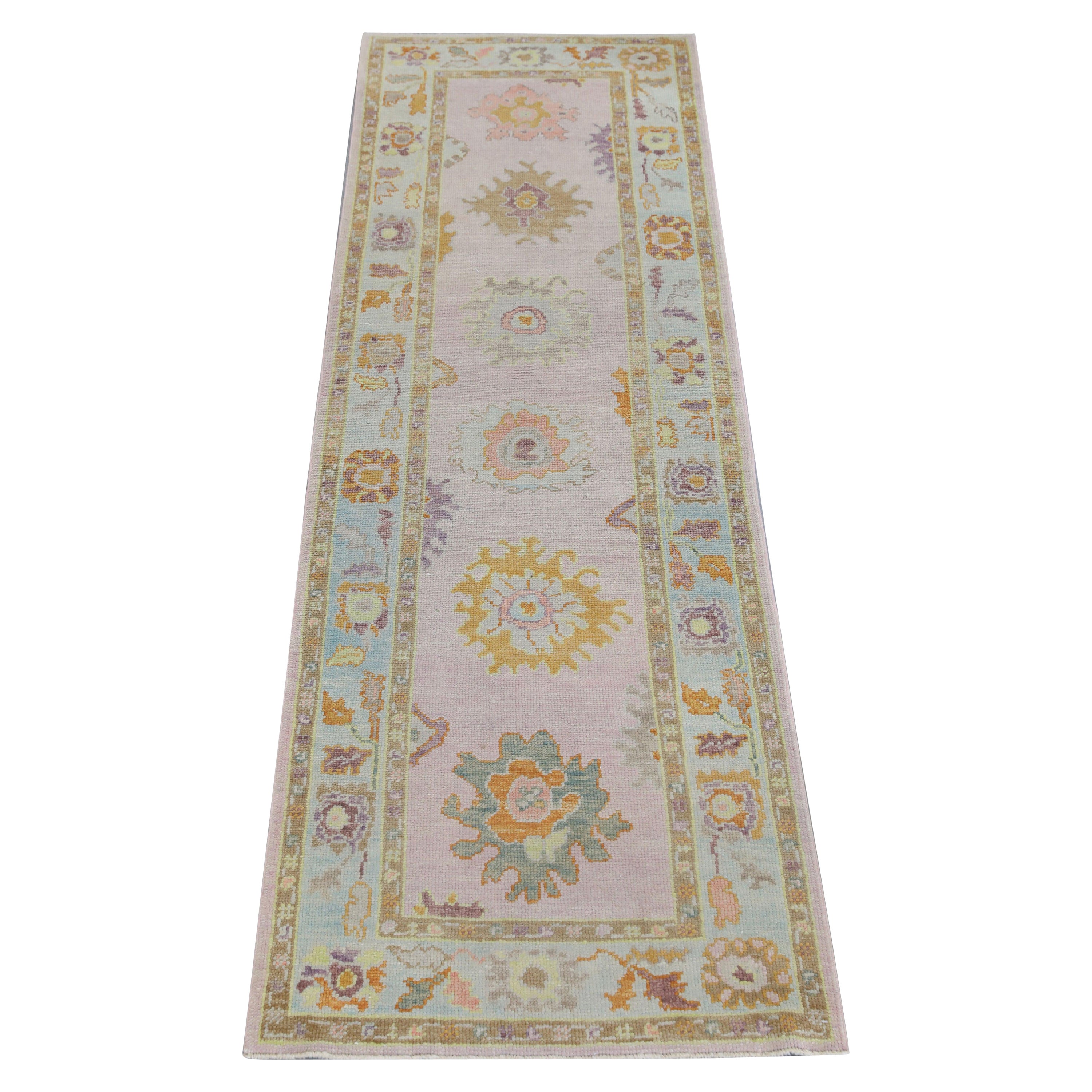 Oushak Rug Oriental Hand Knotted Turkish Oushak 3' x 10'7" #83